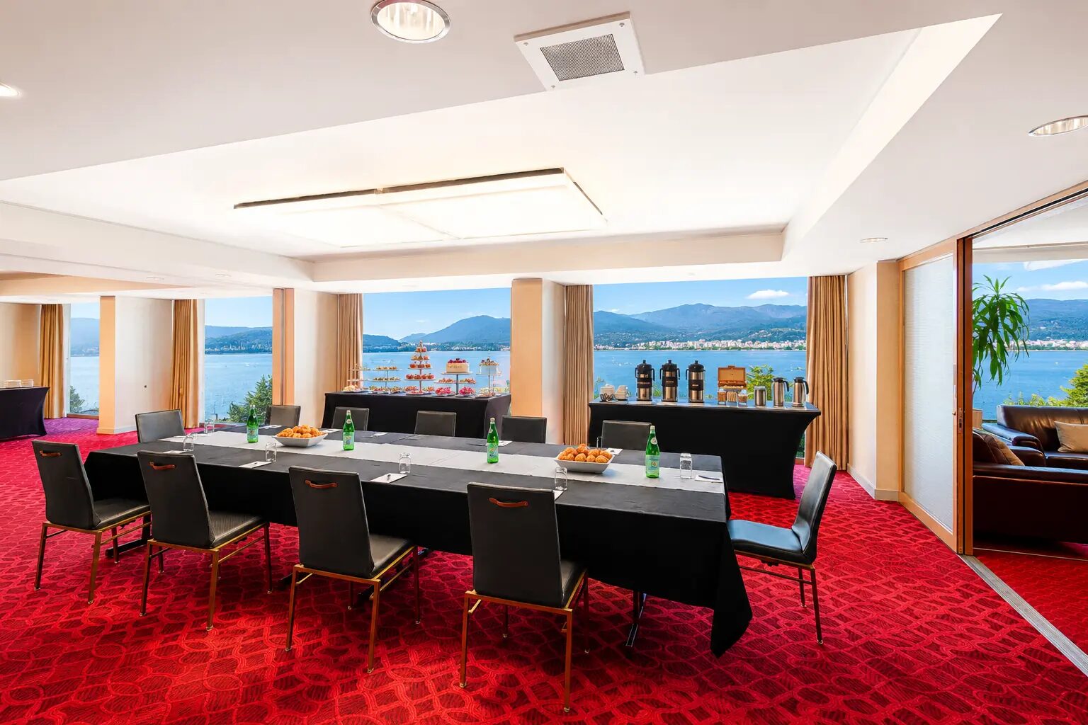 Harbourview meeting room set for a corporate event